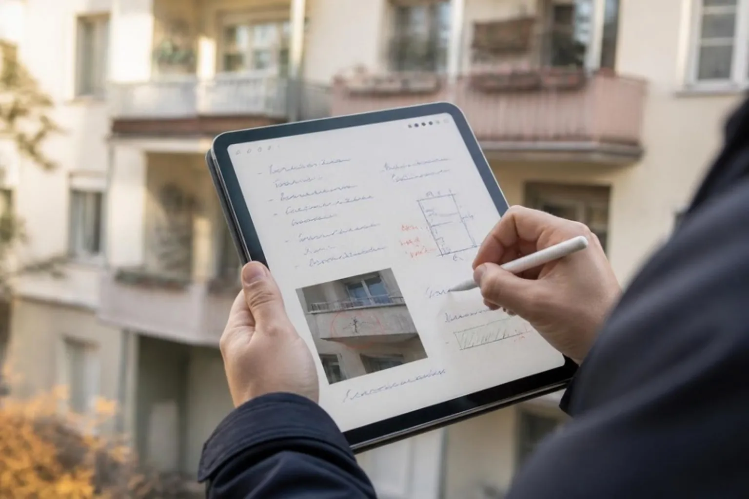 Protokollierte Objektbegehung mit Fotodokumentation